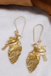 Shop_Dugran By Dugristyle_Gold Plated Natural Stones Khuda Bird Drop Earring _at_Aza_Fashions