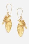 Dugran By Dugristyle_Gold Plated Natural Stones Khuda Bird Drop Earring _Online_at_Aza_Fashions