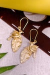 Shop_Dugran By Dugristyle_Gold Plated Natural Stones Khuda Bird Drop Earring _Online_at_Aza_Fashions