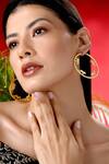 Buy_Dugran By Dugristyle_Gold Plated Kesar Carved Hoop Earrings _at_Aza_Fashions