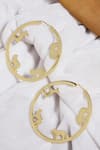 Shop_Dugran By Dugristyle_Gold Plated Kesar Carved Hoop Earrings _at_Aza_Fashions