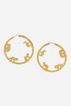 Buy_Dugran By Dugristyle_Gold Plated Kesar Carved Hoop Earrings _Online_at_Aza_Fashions