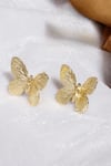 Shop_Dugran By Dugristyle_Gold Plated Chamkila Butterfly Stud Earrings _at_Aza_Fashions