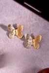 Shop_Dugran By Dugristyle_Gold Plated Chamkila Butterfly Stud Earrings _Online_at_Aza_Fashions