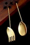 Dugran By Dugristyle_Gold Plated Kanari Mismatch Cutlery Earrings _at_Aza_Fashions