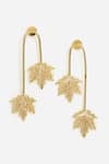 Dugran By Dugristyle_Gold Plated Rangin Leaf Curved Earrings _Online_at_Aza_Fashions