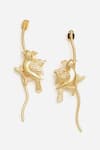 Dugran By Dugristyle_Gold Plated Dhani Bird Drop Earrings _Online_at_Aza_Fashions