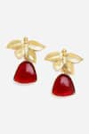 Dugran By Dugristyle_Red Natural Stones Rang-e-hawa Embellished Earrings _Online_at_Aza_Fashions