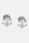 Dugran By Dugristyle_Silver Plated American Diamond Dhatu Solitaire Stud Earrings _Online_at_Aza_Fashions