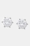 Buy_Dugran By Dugristyle_Silver Plated American Diamond Dhatu Solitaire Stud Earrings _Online_at_Aza_Fashions