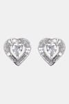 Dugran By Dugristyle_Silver Plated American Diamond Kali Heart Stud Earrings _Online_at_Aza_Fashions