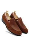 Shop_LOVEY_Brown Harley Croc Skin Textured Shoes _at_Aza_Fashions