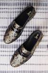 Buy_LOVEY_Gold Lucifer Croc Skin Design Shoes _at_Aza_Fashions