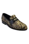 LOVEY_Gold Lucifer Croc Skin Design Shoes _Online_at_Aza_Fashions