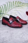 Buy_LOVEY_Red Lucifer Crocodile Skin Design Shoes _at_Aza_Fashions