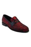 Buy_LOVEY_Red Lucifer Crocodile Skin Design Shoes _Online_at_Aza_Fashions