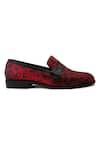 Shop_LOVEY_Red Lucifer Crocodile Skin Design Shoes _Online_at_Aza_Fashions