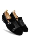 Buy_LOVEY_Black Charles Croc Skin Monk Strap Shoes _at_Aza_Fashions