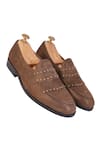 Shop_LOVEY_Brown Oliver Fringed Detail Shoes _at_Aza_Fashions