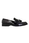 LOVEY_Black Harry Tassel Slip On Shoes _at_Aza_Fashions