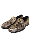 Shop_LOVEY_Gold Oscar Croc Skin Design Shoes _at_Aza_Fashions