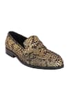 Shop_LOVEY_Gold Oscar Croc Skin Design Shoes _Online_at_Aza_Fashions