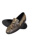 LOVEY_Gold Oscar Croc Skin Design Shoes _Online