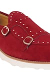 Shop_LOVEY_Maroon Jack Stud Embellished Monk Strap Shoes _Online_at_Aza_Fashions