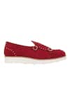 Buy_LOVEY_Maroon Jack Stud Embellished Monk Strap Shoes 