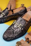 LOVEY_Brown Oscar Crocodile Skin Design Shoes _at_Aza_Fashions