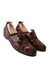 Shop_LOVEY_Brown Martin Textured Pattern Shoes _at_Aza_Fashions