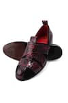 LOVEY_Red Martin Textured Slip On Shoes _at_Aza_Fashions