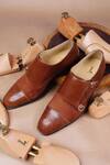 LOVEY_Brown Thomas Leather Monk Straps _Online_at_Aza_Fashions