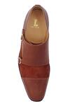 LOVEY_Brown Thomas Leather Monk Straps _at_Aza_Fashions