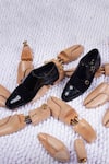 Buy_LOVEY_Black Thomas Brogue Pattern Monk Straps _at_Aza_Fashions