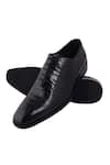 LOVEY_Black Franco Textured Pattern Shoes _at_Aza_Fashions