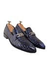 Shop_LOVEY_Blue Morgan Textured Pattern Shoes _at_Aza_Fashions