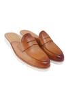 Shop_LOVEY_Brown Brando Plain Mules _at_Aza_Fashions