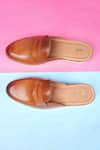 Shop_LOVEY_Brown Brando Plain Mules _Online_at_Aza_Fashions