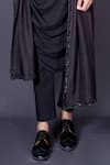 Archana Kochhar_Black Kurta Lycra Embroidered Mirror Work Cowl Set _Online_at_Aza_Fashions