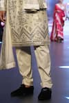 Archana Kochhar_Ivory Kurta Raw Silk Embellished Mirror Work Set _Online_at_Aza_Fashions