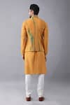 Shop_Manish Nagdeo_Yellow Bundi Art Silk Embroidered Kurta Set _at_Aza_Fashions