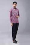 Buy_Manish Nagdeo_Purple Cotton Blend Printed Floral Placement Shirt _Online_at_Aza_Fashions