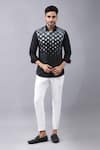 Buy_Manish Nagdeo_Black Cotton Blend Printed Abstract Shirt _at_Aza_Fashions