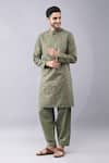 Buy_Manish Nagdeo_Green Ruby Silk Printed Floral Kurta And Salwar Set 