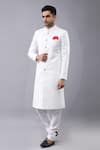 Buy_Manish Nagdeo_White Ruby Silk Banarasi Brocade Sherwani Set 