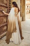 Shop_Nikita Vishakha_Beige Blouse Raw Silk Embroidery Pearls Cutwork Floral And Lehenga Set _at_Aza_Fashions