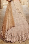 Nikita Vishakha_Brown Blouse Raw Silk Embroidery Floral Cutwork And Mesh Lehenga Set _at_Aza_Fashions