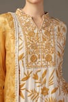 Shop_Two Sisters By Gyans_Beige Kurta And Pant Silk Embroidery Parsi Thread Mandarin Collar Work Set _Online_at_Aza_Fashions