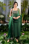 Buy_Baise Gaba_Green Anarkali Crepe Embellished Stone Square Neck Maanasa Set _at_Aza_Fashions